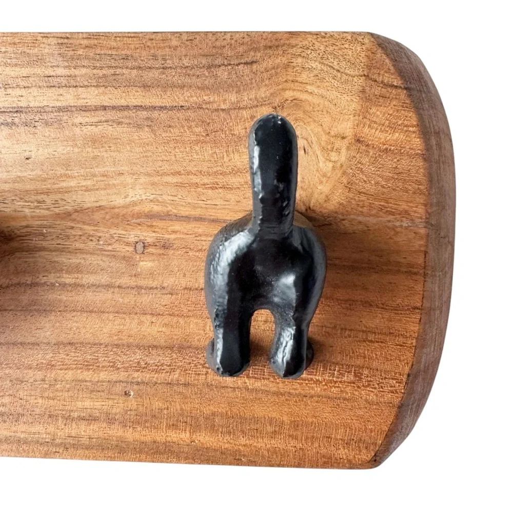 Live Love Bark Wooden Cast Iron Coat Hooks - Dog | NWT